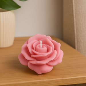 vela flor rosa rosa suave con aroma floral de cera de soja