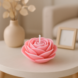 Vela Flor Pequeña Rosa con aroma floral, artesanal de Luz de Costa